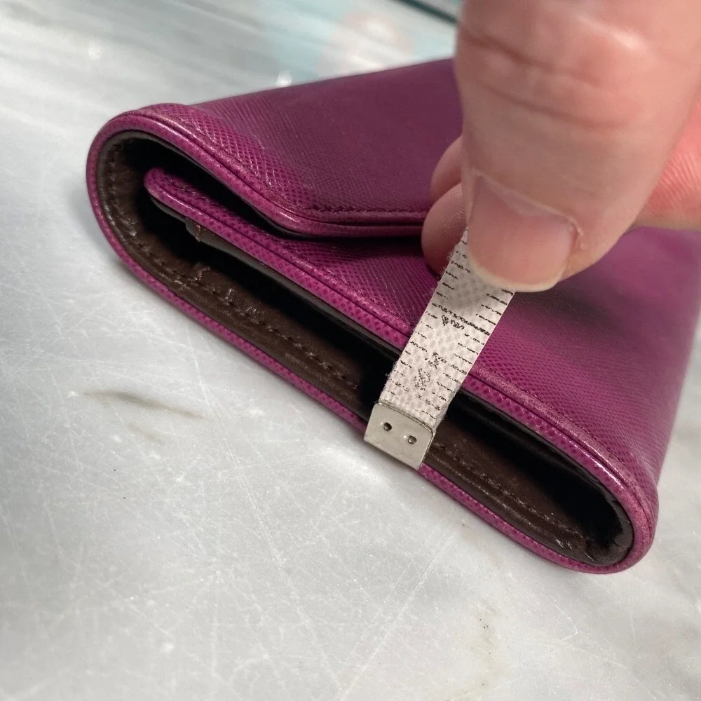 Tory Burch Continental Wallet Leather Zip Around Clutch Plum Purple 7.5x4‎